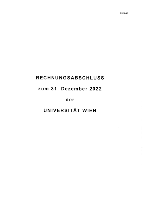 Rechnungsabschluss 2022 Universität Wien