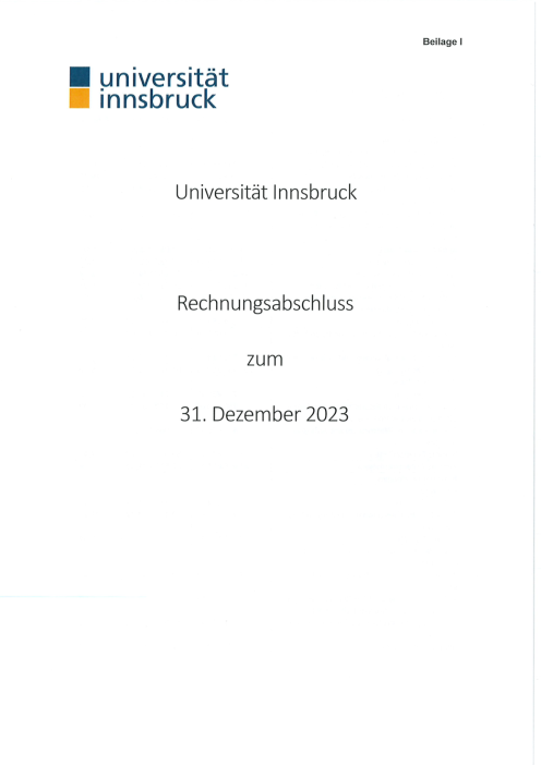 Rechnungsabschluss 2023 Universität Innsbruck