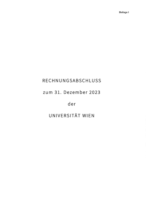 Rechnungsabschluss 2023 Universität Wien