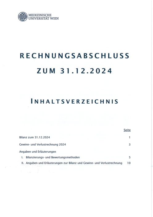 Rechnungsabschluss 2024 Medizinische Universität Wien