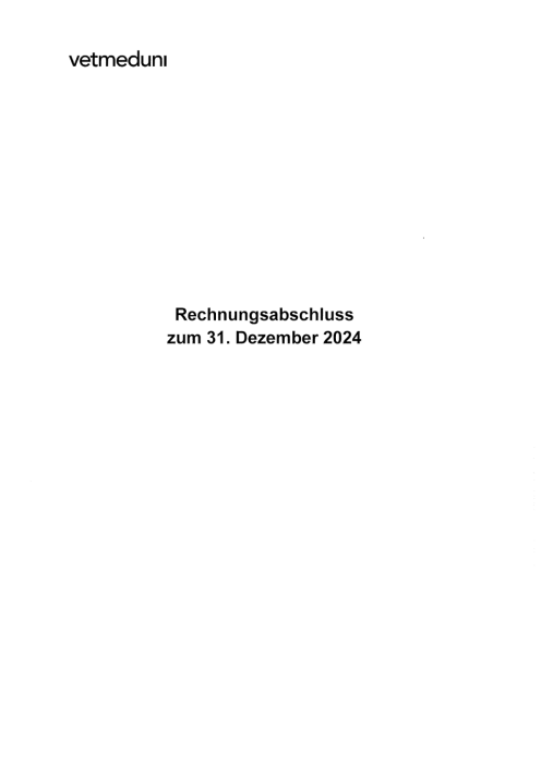 Rechnungsabschluss 2024 Veterinärmedizinische Universität Wien