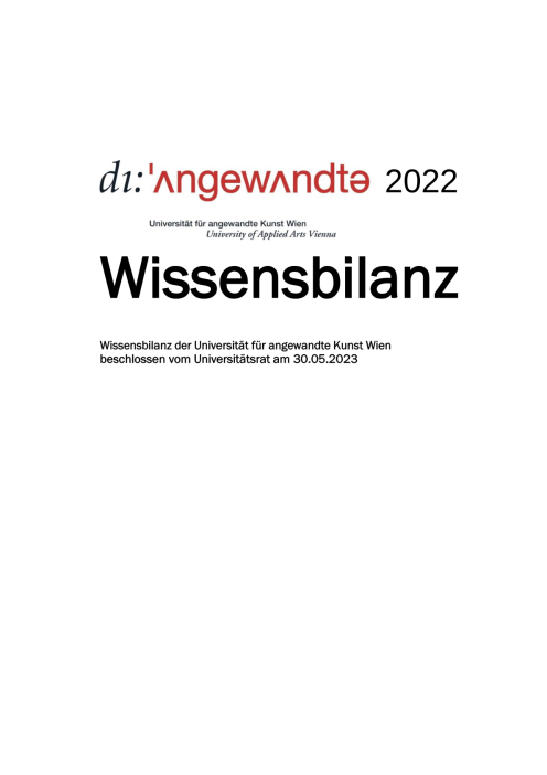 Wissensbilanz 2022 Universität für angewandte Kunst Wien