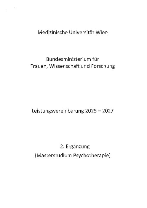 Leistungsvereinbarung 2025 2027 Medizinische Universität Wien 2 Ergänzung