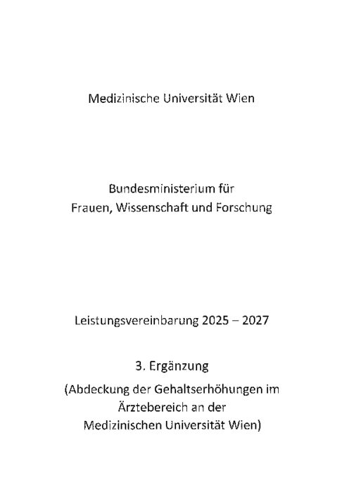 Leistungsvereinbarung 2025 2027 Medizinische Universität Wien 3 Ergänzung