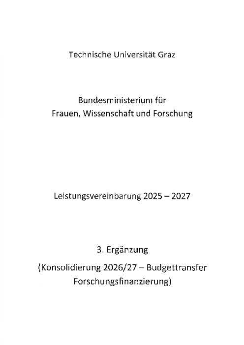 Leistungsvereinbarung 2025 2027 Technische Universität Graz 3 Ergänzung