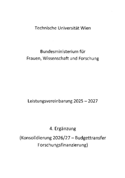Leistungsvereinbarung 2025 2027 Technische Universität Wien 4 Ergänzung