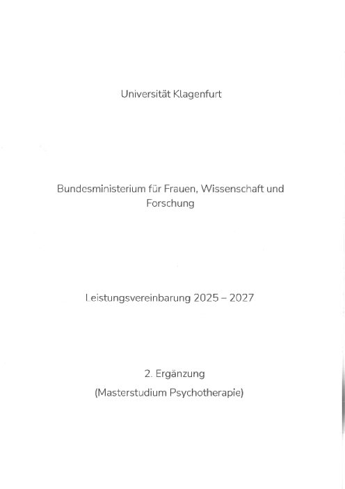 Leistungsvereinbarung 2025 2027 Universität Klagenfurt 2 Ergänzung