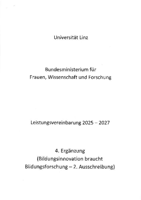 Leistungsvereinbarung 2025 2027 Universität Linz 4 Ergänzung