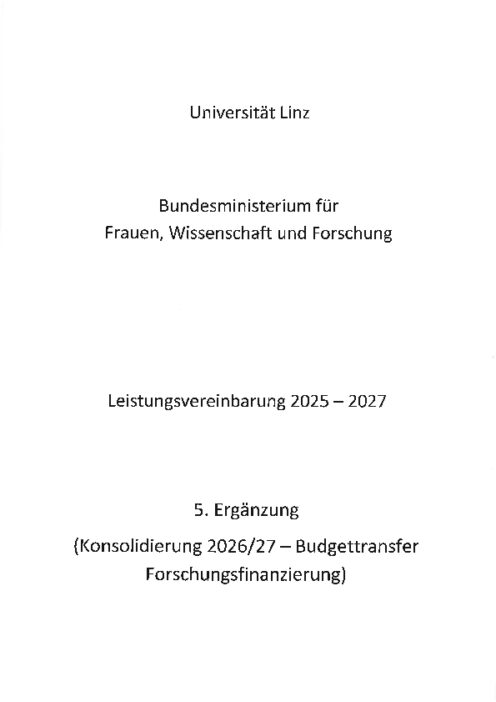 Leistungsvereinbarung 2025 2027 Universität Linz 5 Ergänzung
