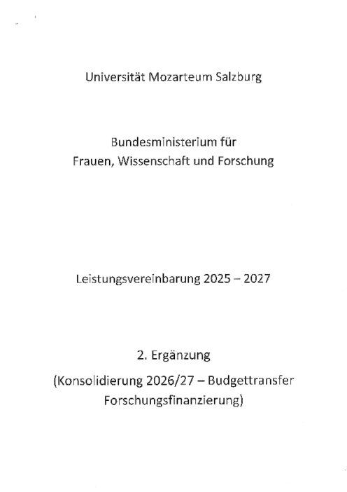 Leistungsvereinbarung 2025 2027 Universität Mozarteum Salzburg 2 Ergänzung