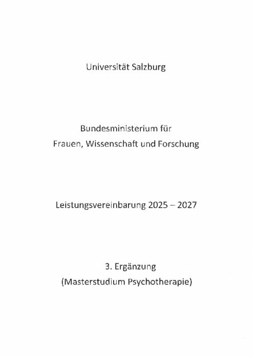 Leistungsvereinbarung 2025 2027 Universität Salzburg 3 Ergänzung