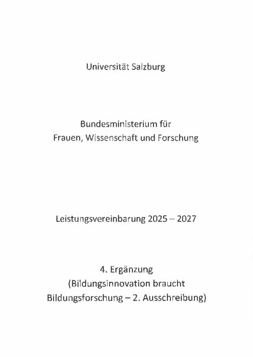 Leistungsvereinbarung 2025 2027 Universität Salzburg 4 Ergänzung