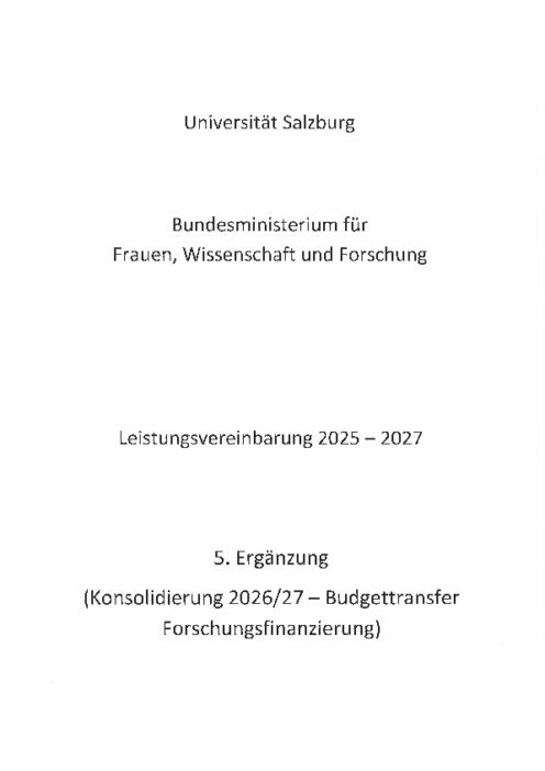 Leistungsvereinbarung 2025 2027 Universität Salzburg 5 Ergänzung