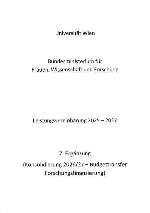 Leistungsvereinbarung 2025 2027 Universität Wien 7 Ergänzung