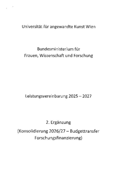 Leistungsvereinbarung 2025 2027 Universität für Angewandte Kunst Wien 2 Ergänzung