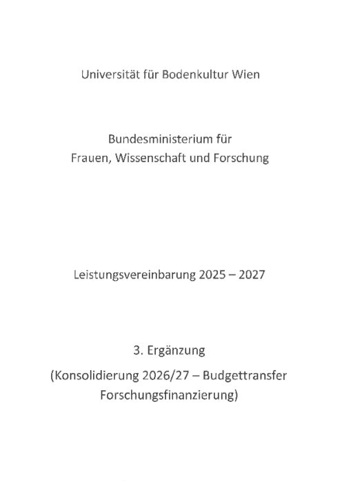 Leistungsvereinbarung 2025 2027 Universität für Bodenkultur Wien 3 Ergänzung
