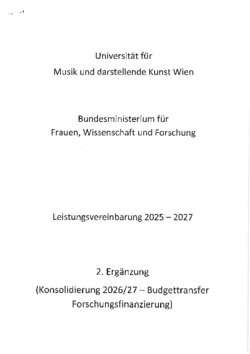 Leistungsvereinbarung 2025 2027 Universität für Musik und darstellende Kunst 2 Ergänzung