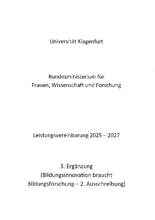 Leistungsvereinbarung 2026 2027 Universität Klagenfurt 3 Ergänzung