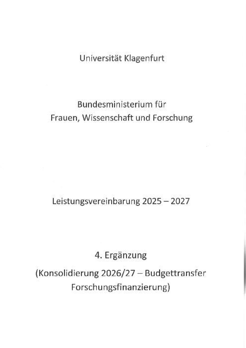 Leistungsvereinbarung 2026 2027 Universität Klagenfurt 4 Ergänzung