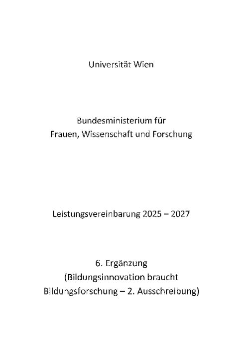 Leistungsvereinbarung 2026 2027 Universität Wien 6 Ergänzung