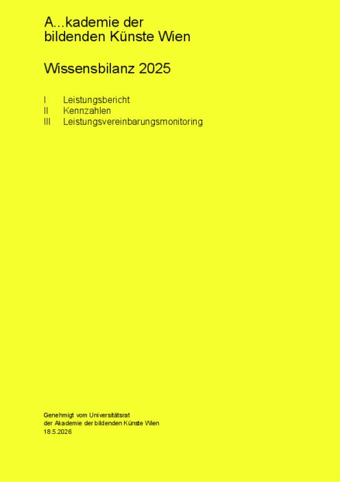 Wissensbilanz 2025 Akademie der bildenden Künste Wien