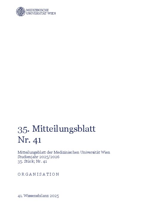 Wissensbilanz 2025 Medizinische Universität Wien