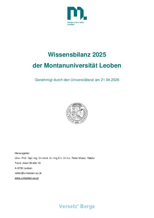 Wissensbilanz 2025 Montanuniversität Leoben