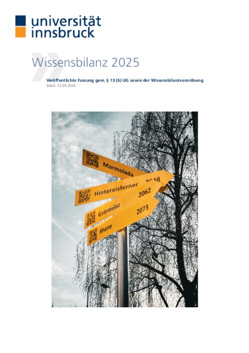 Wissensbilanz 2025 Universität Innsbruck