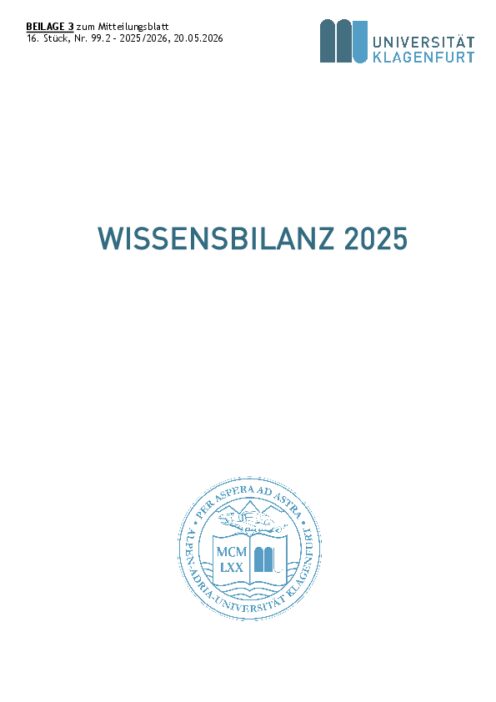 Wissensbilanz 2025 Universität Klagenfurt