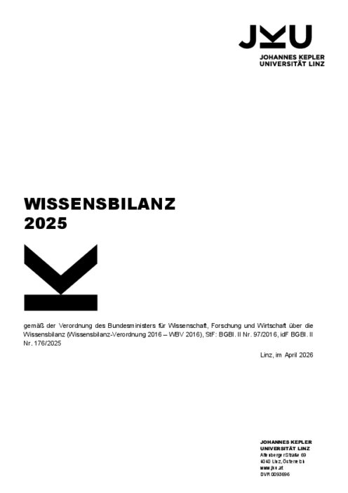 Wissensbilanz 2025 Universität Linz