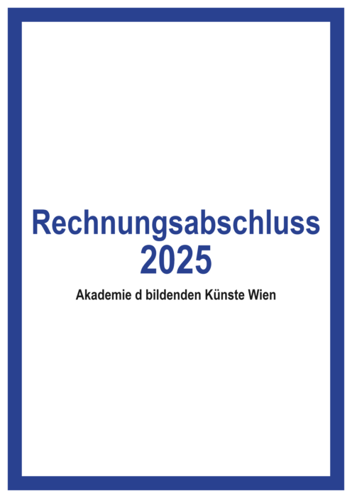 Rechnungsabschluss 2025 Akademie d bildenden Kuenste Wien